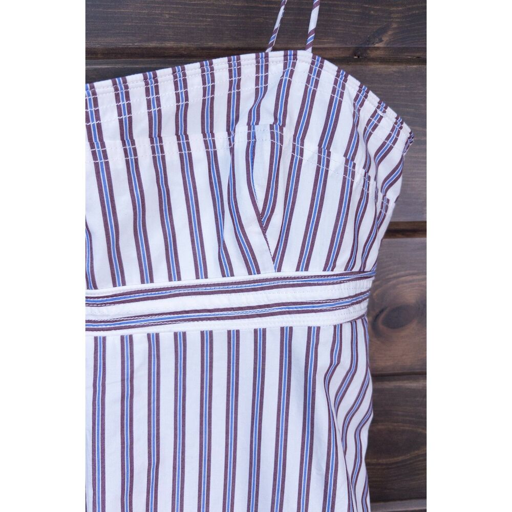J.Crew Empire Waist Dress Striped Cotton Poplin Midi 12P Large MSRP $168 - Picture 7 of 10
